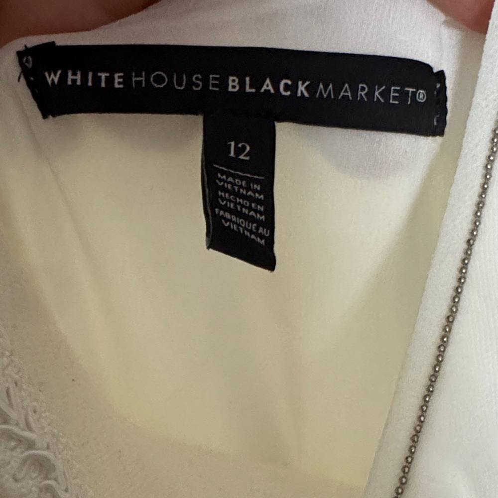 3 Piece Set - White House Black Market Ivory Sleeveless Blouse and 2 Piece Suit - Picture 5 of 13